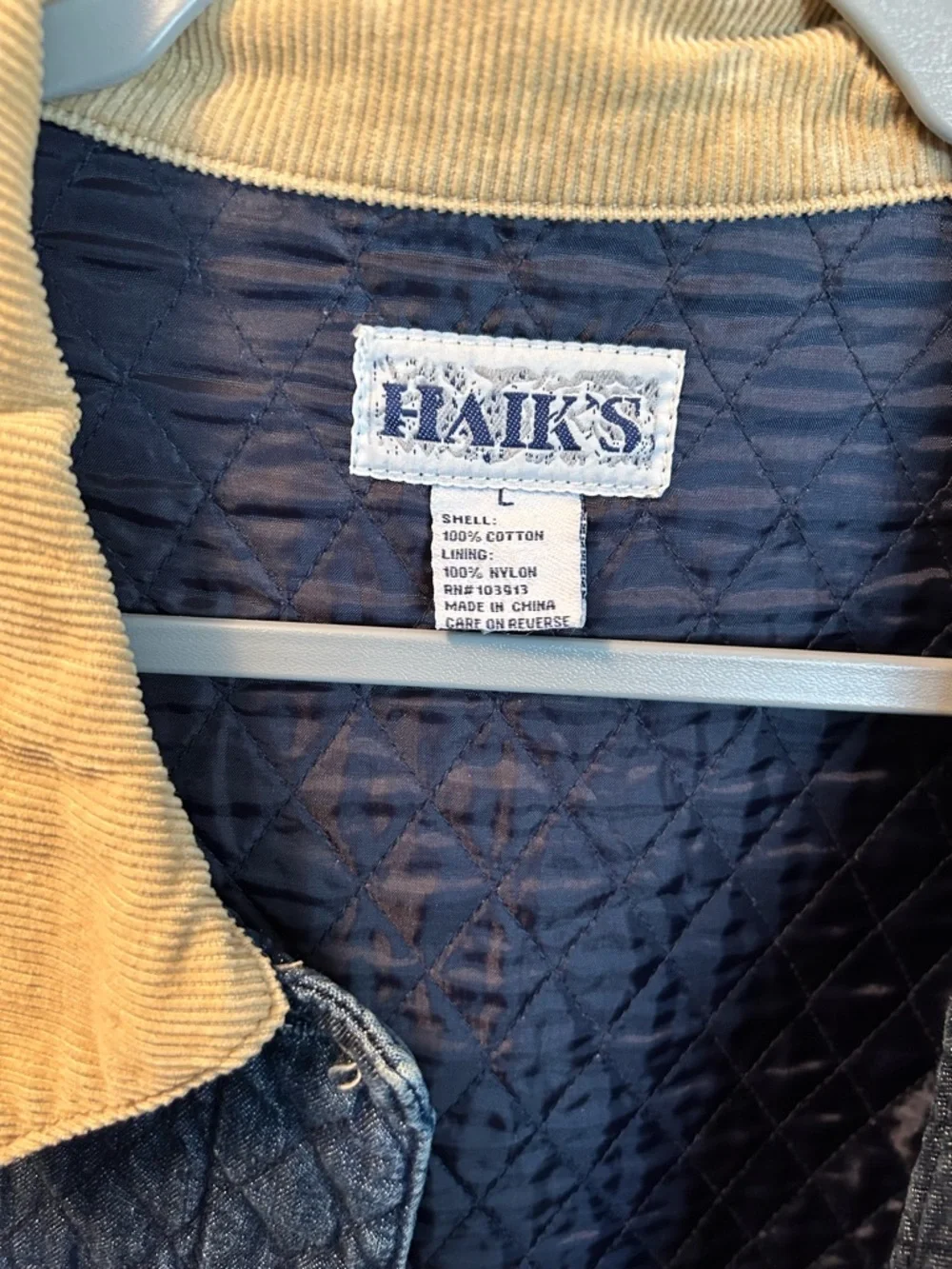 Haik’s Quilted Denim Jacket Vintage 90s - Picture 4 of 5